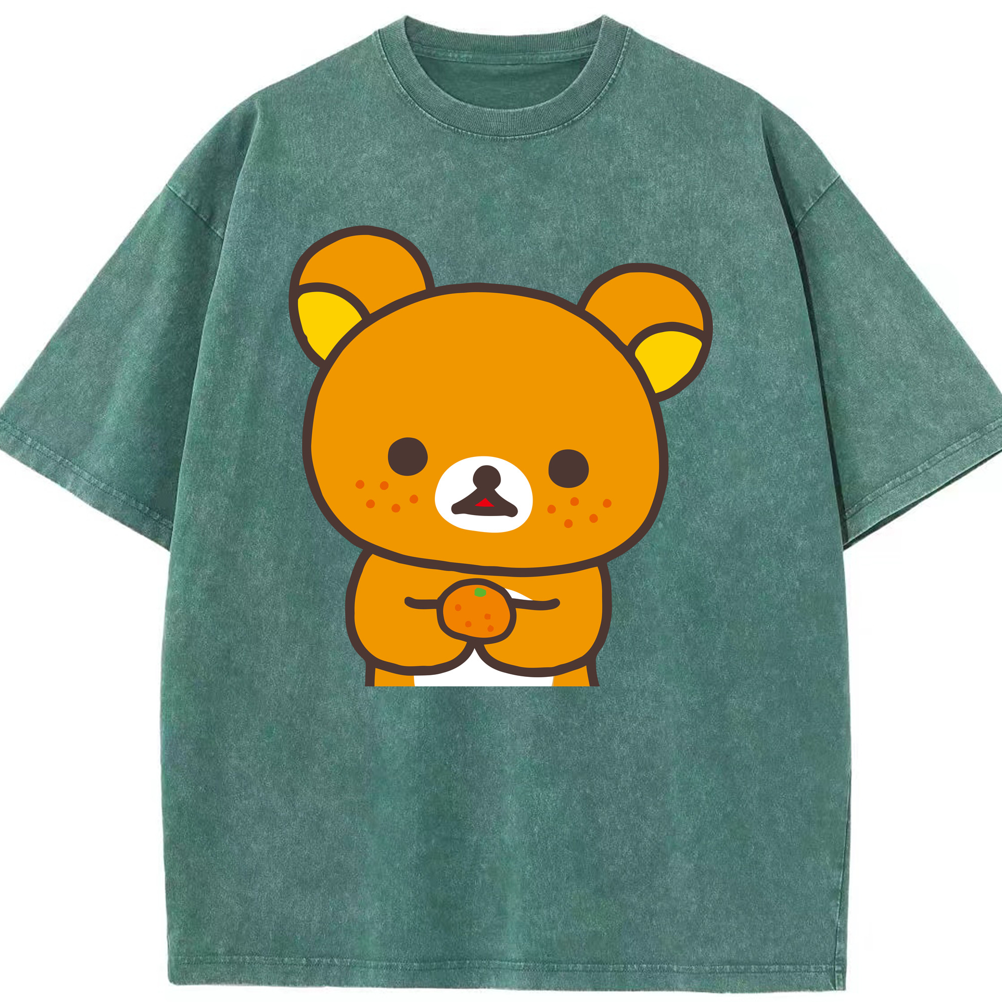 （画像用） リラックマ リラックマ キイロイトリ Rilakkuma Korilakkuma Kiiroitori 綿100% ヴィンテージ風 半袖Tシャツ（フロントプリント）